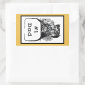 #1 Vader Vintage Tekening Rechthoekige Sticker (Tas)