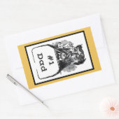 #1 Vader Vintage Tekening Rechthoekige Sticker (Envelop)