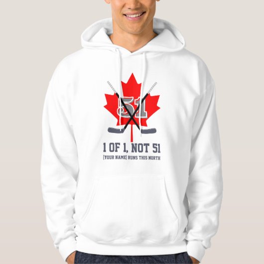 1 van 1 Niet 51 Canadese Identiteit Maple Leaf Hoc Hoodie (Voorkant)