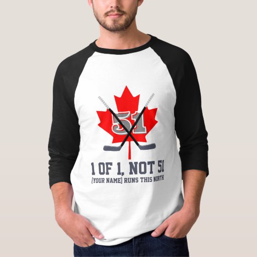 1 van 1 Niet 51 Canadese Identiteit Maple Leaf Hoc T-shirt (Voorkant)