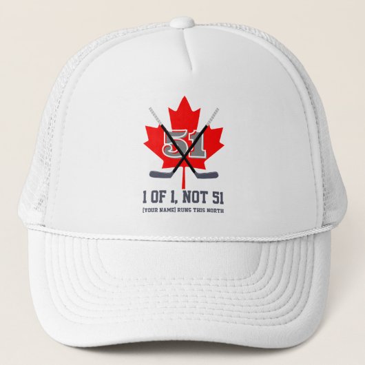 1 van 1 Niet 51 Canadese Identiteit Maple Leaf Hoc Trucker Pet (Voorkant)