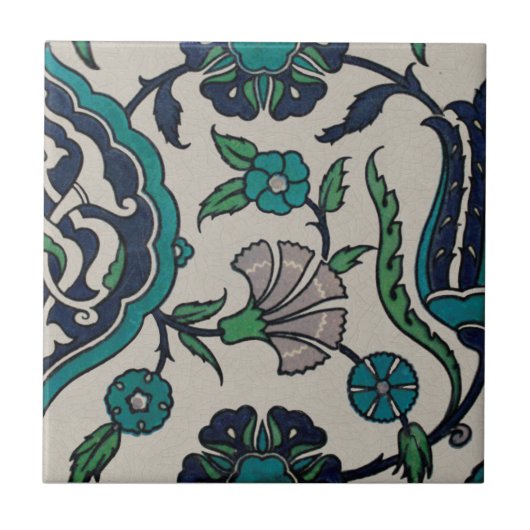 1 van 2 Perzische algeheel-Florentijnse anjerrepro Tegeltje (Voorkant)