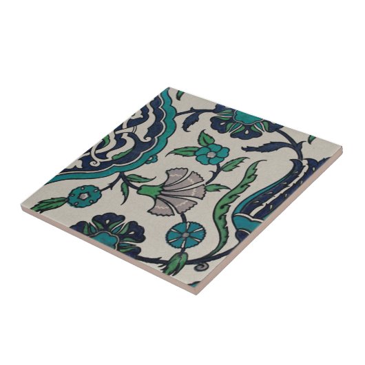 1 van 2 Perzische algeheel-Florentijnse anjerrepro Tegeltje (Zijkant)