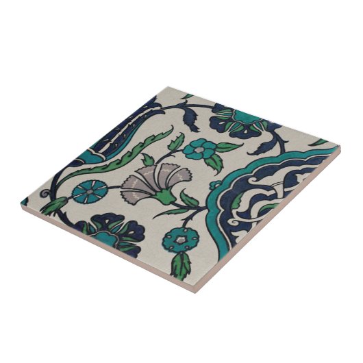 1 van 2 Perzische algeheel-Florentijnse anjerrepro Tegeltje (Zijkant)