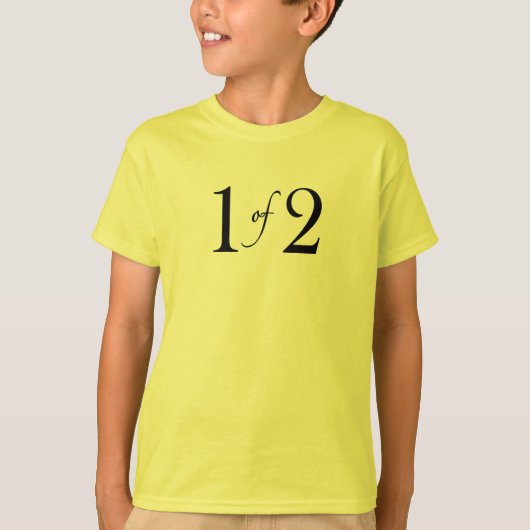 1 van 2 (tweeling) t-shirt (Voorkant)