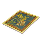 1 van 8 repro Victoriaans Maw narcissus transferwa Tegeltje (Zijkant)