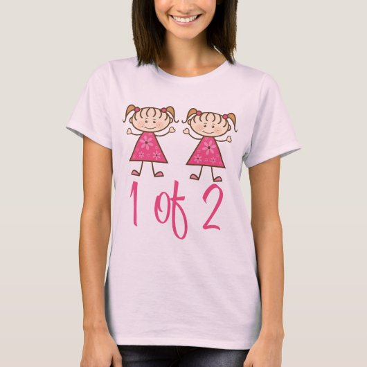 1 van de 2 roze meisjes t-shirt (Voorkant)