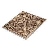 1 van Paar 1880 Craven Dunnill Bird & Roos Repro Tegeltje (Zijkant)