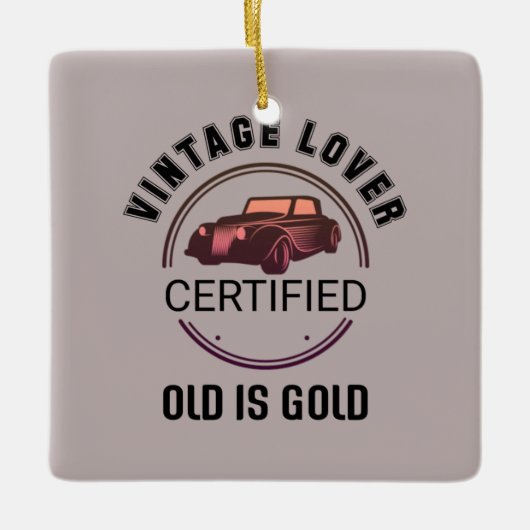 1.vintage autoloverij keramisch ornament (Voorkant)