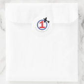 1 vliegtuigcirkel ronde sticker (Tas)