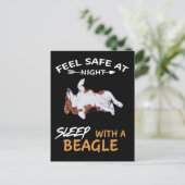 1 Voel je veilig in de nachtrust met een beagle Briefkaart (Staand voorkant)