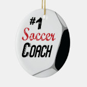 #1 Voetbal coach Grote Alle Keramisch Ornament (Rechts)