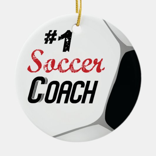 #1 Voetbal coach Grote Alle Keramisch Ornament (Voorkant)
