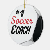 #1 Voetbal coach Grote Alle Keramisch Ornament (Links)