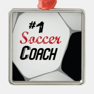 #1 Voetbal coach Grote Alle Metalen Ornament