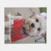 1 volledige foto - aangepaste tekst - verticaal po fleece deken (Voorkant (Horizontaal))