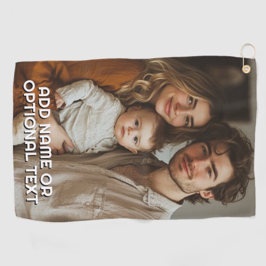 1 Volledige foto en eenvoudige Chunky Text Sjabloo Golfhanddoek (Horizontaal)