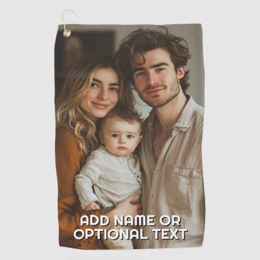 1 Volledige foto en eenvoudige Chunky Text Sjabloo Golfhanddoek (Voorkant)