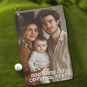 1 Volledige foto en eenvoudige Chunky Text Sjabloo Golfhanddoek