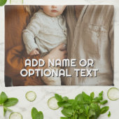 1 Volledige foto en eenvoudige Chunky Text Sjabloo Theedoek (Gevouwen)