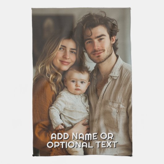 1 Volledige foto en eenvoudige Chunky Text Sjabloo Theedoek (Verticaal)