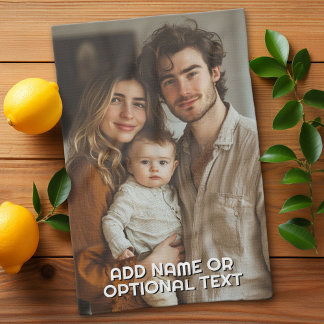 1 Volledige foto en eenvoudige Chunky Text Sjabloo Theedoek