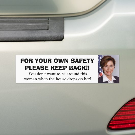 1, VOOR UW EIGEN VEILIGHEIDSGEVOELIG. BUMPERSTICKER (Op auto)