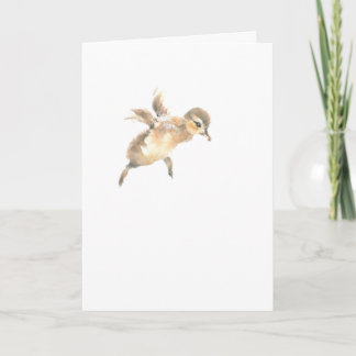 1)	Vouwkaart - Hout Eend Kuiken - 5x7" blanco Kaart