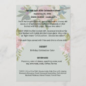 1&w/achtergrond + bloem Verjaardagsdiner Menu (Achterkant)