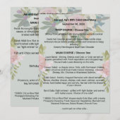 1&w/achtergrond + bloem Verjaardagsdiner Menu (Voorkant / Achterkant)