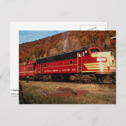 1 Wellsville Addison & Galeton, EMD FP-7, Galeton Briefkaart (Voorkant / Achterkant)