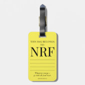 1-Wereld 1-Levenslang Moderne Typografische Wereld Bagagelabel (Achterkant verticaal)