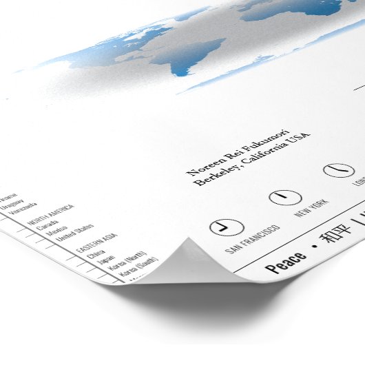 1-Wereld 1-Levenslang Moderne Typografische Wereld Poster (Hoek)