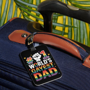 #1 Werelds Gayste Papa Funny Vaderdag LGBT Bagagelabel