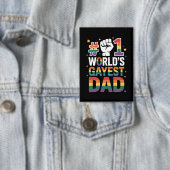 #1 Werelds Gayste Papa Funny Vaderdag LGBT  Button (Insitu)