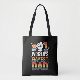 #1 Werelds Gayste Papa Funny Vaderdag LGBT Tote Bag