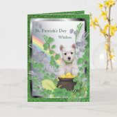 1. Westie Puppy Nummer Een Spiritueel bericht Kaart (Gele Bloem)