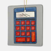 #1 Wiskunde Schoolcalculator Leerlerschool Schudge Keramisch Ornament (Links)