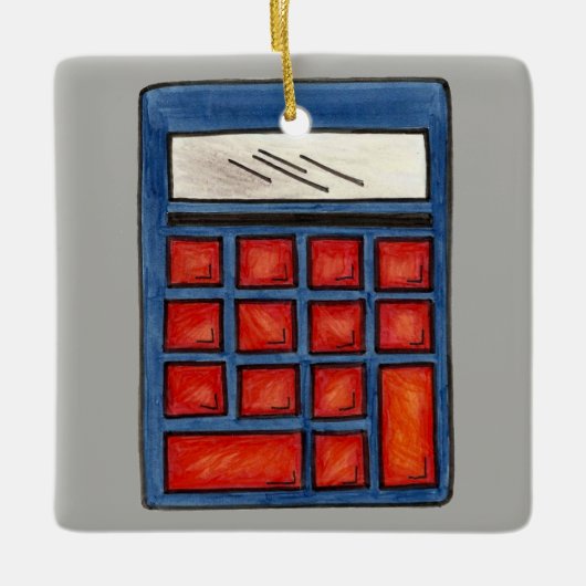 #1 Wiskunde Schoolcalculator Leerlerschool Schudge Keramisch Ornament (Voorkant)