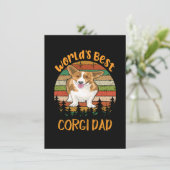 1 World's Best Corgi Dad Kaart (Staand voorkant)