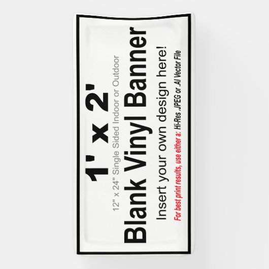 1 x 2 inch design uw eigen banner (Verticaal)