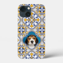 1 x foto Cute blue en yellow Azulejos,