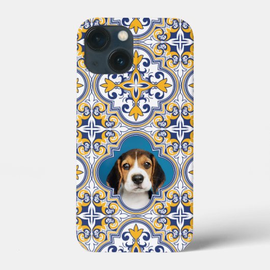 1 x foto Cute blue en yellow Azulejos, Case-Mate iPhone Case (Achterkant)