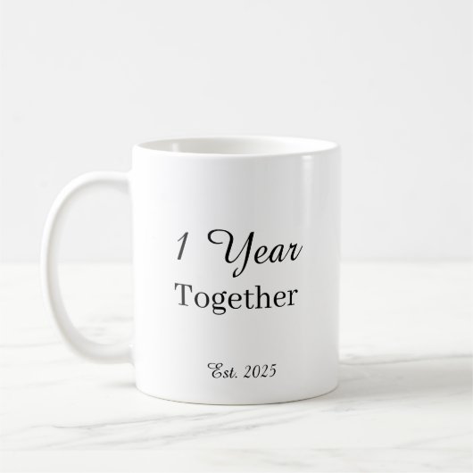 1 Year Anniversary Mug – First Wedding Anniversary Koffiemok (Links)