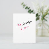 1 year ex-smoker briefkaart (Staand voorkant)