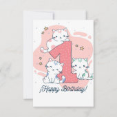 1 Year Old - Happy Birthday Kaart (Voorkant)