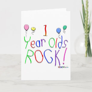 1 Year Olds Rock! Wenskaart Kaart