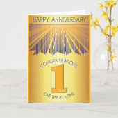 1 Year Sober Anniversary | Golden Ray 12 Step Card Kaart (Gele Bloem)