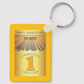 1 Year Sober Anniversary | Golden Ray 12 Step Sleutelhanger (Achterkant)