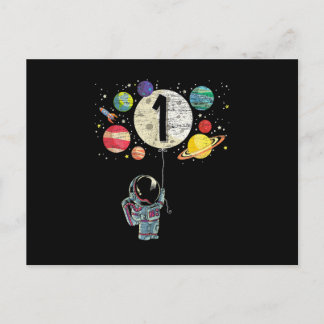 1 Years Old Birthday Boy Astronaut 1st Birthday Briefkaart